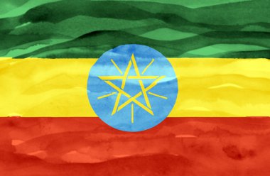 boyalı Etiyopya bayrağı