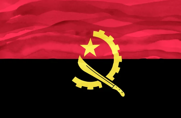 Bandiera dipinta dell'Angola — Foto Stock