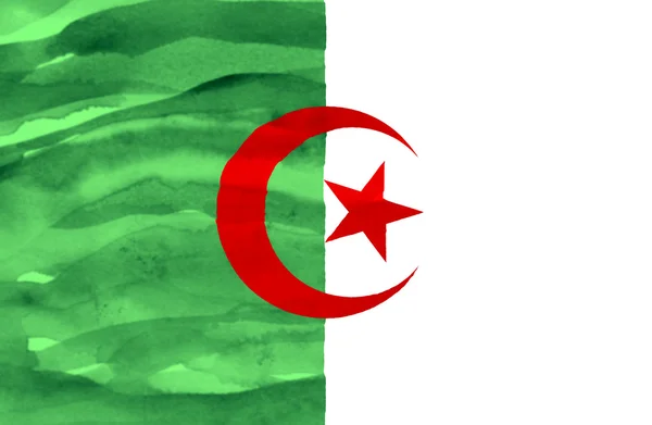 Malované alžírská vlajka — Stock fotografie