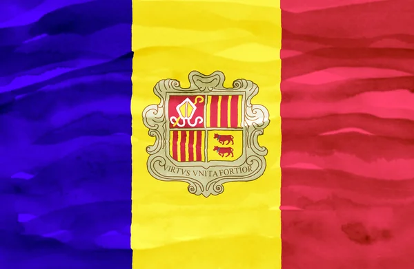 Bandeira pintada de Andorra — Fotografia de Stock