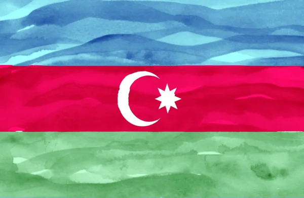 Окрашенный флаг Азербайджана — стоковое фото