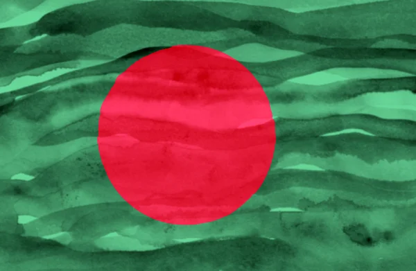 Malowane flaga Bangladeszu — Zdjęcie stockowe