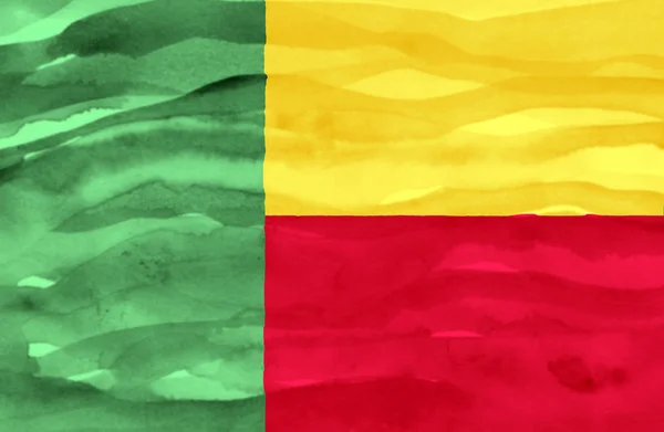 Malované Beninská vlajka — Stock fotografie