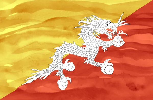 Painted flag of Bhutan — Stock Photo, Image