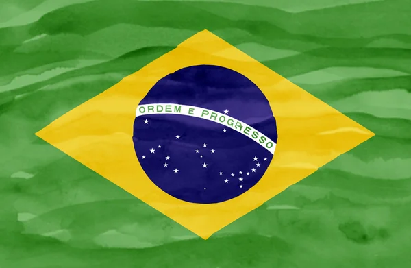 Geschilderde vlag van Brazilië — Stok fotoğraf