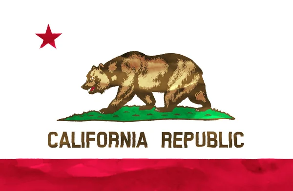 캘리포니아의 그린된 국기 — 스톡 사진