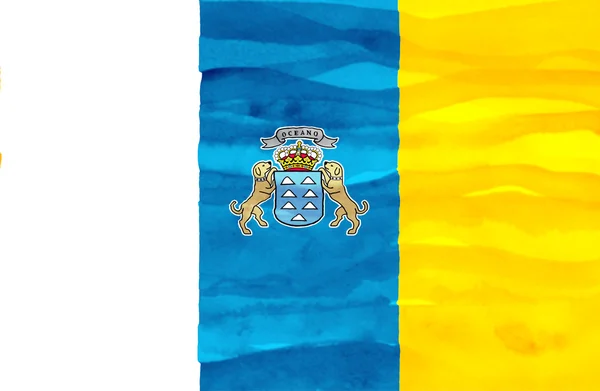 Painted flag of Canary islands — Stock Photo, Image