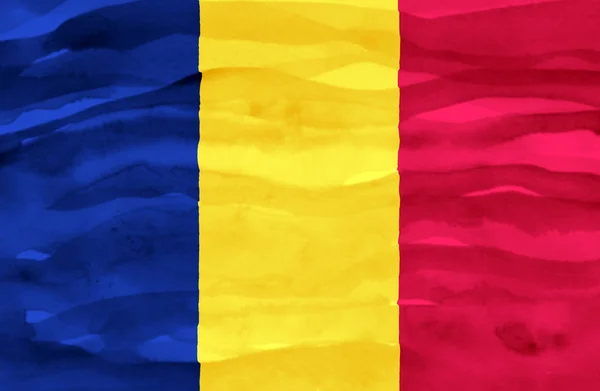 Malované Čadská vlajka — Stock fotografie