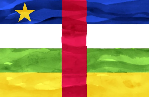 Раскрашенный флаг Центральноафриканской Республики — стоковое фото
