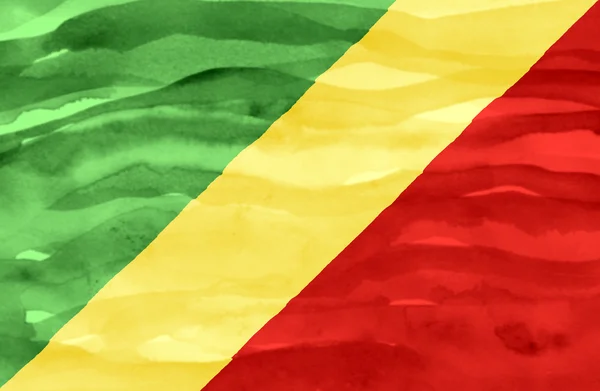 Malowane Flaga Republiki Konga — Zdjęcie stockowe