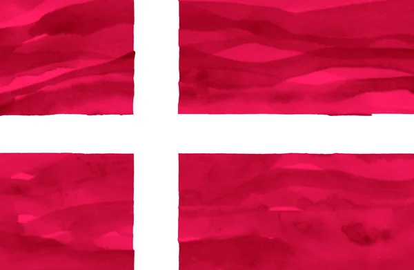 Drapeau peint du Danemark — Photo