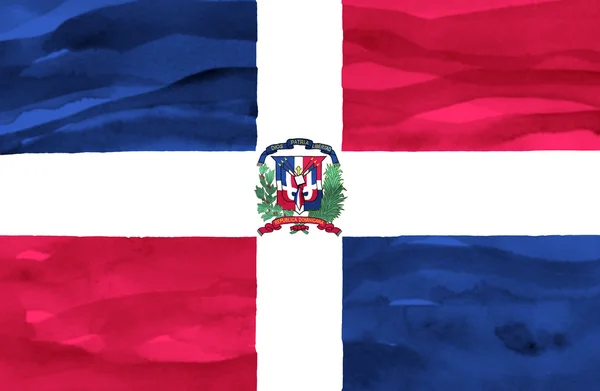 Malowane Flaga Republiki Dominikańskiej — Zdjęcie stockowe