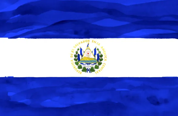 Bandeira pintada de El Salvador — Fotografia de Stock