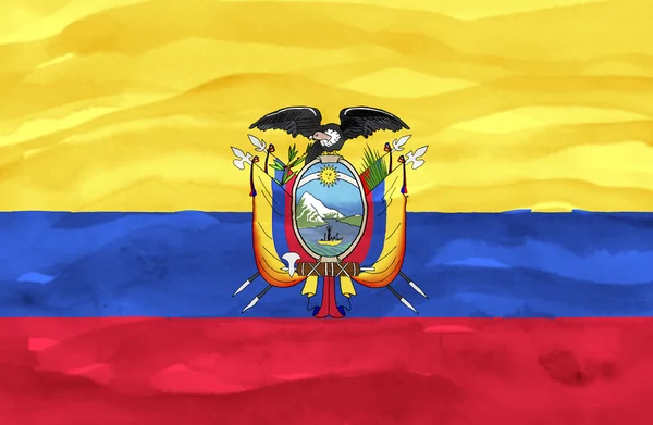Malowane flaga Ekwadoru — Zdjęcie stockowe