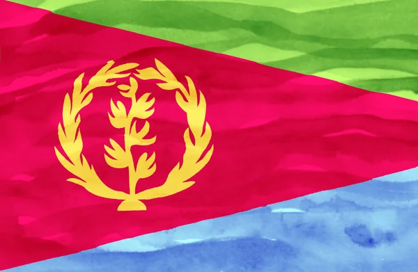 Bandiera dipinta dell'Eritrea — Foto Stock