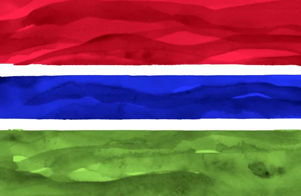 Окрашенный флаг Гамбии — стоковое фото