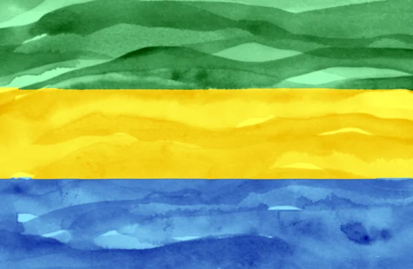 Drapeau peint du Gabon — Photo