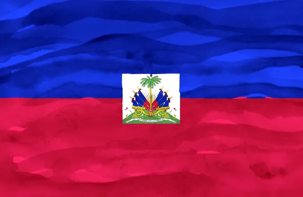 Drapeau peint d'Haïti — Photo