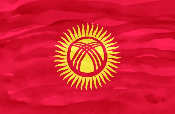 Malované vlajka Kyrgyzstánu — Stock fotografie
