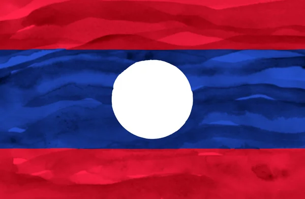 Painted flag of Laos — Stock Photo, Image