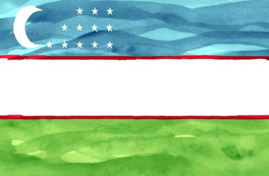 Özbekistan'ın boyalı bayrağı