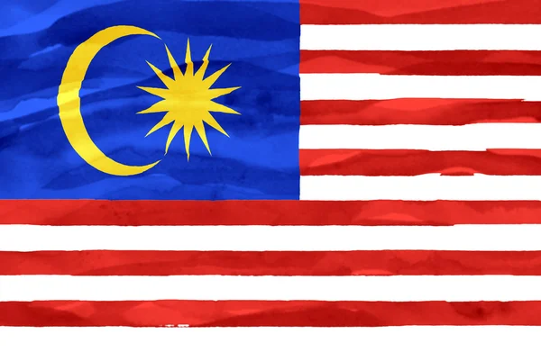 Bandiera dipinta della Malesia — Foto Stock