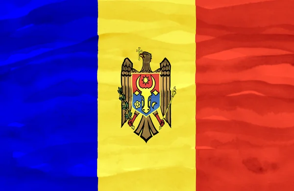 Bemalte Flagge Moldawiens — Stockfoto