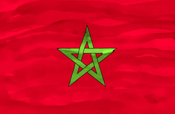 Painted flag of Morocco — Stock Photo, Image