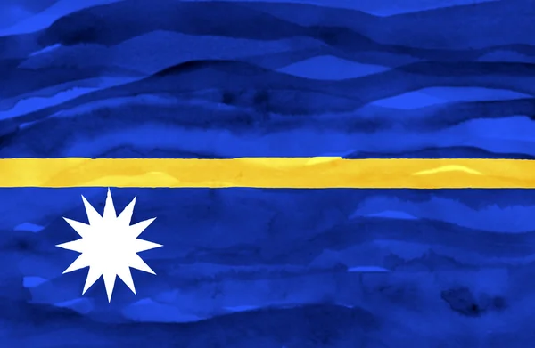 Drapeau peint de Nauru — Photo