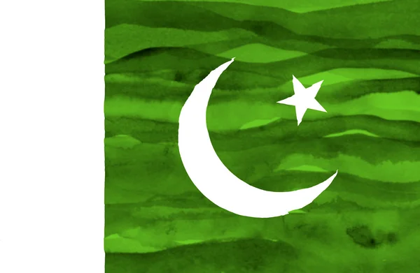 Geschilderde vlag van pakistan — Stockfoto