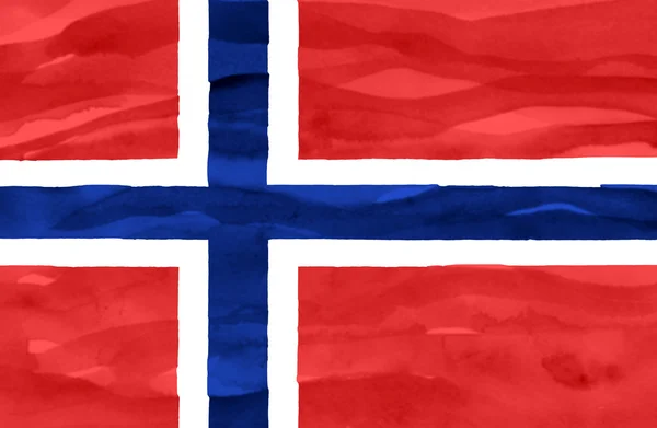 Bemalte Flagge Norwegens — Stockfoto