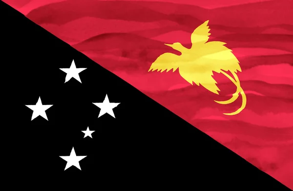パプア ニューギニアの塗られた旗 — ストック写真