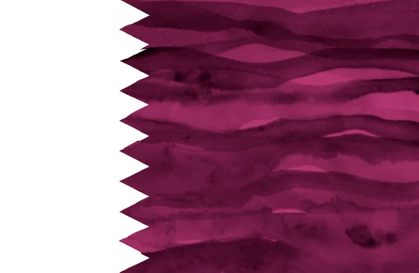 Drapeau peint du Qatar — Photo