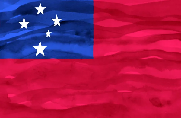 Målade Samoas flagga — Stockfoto