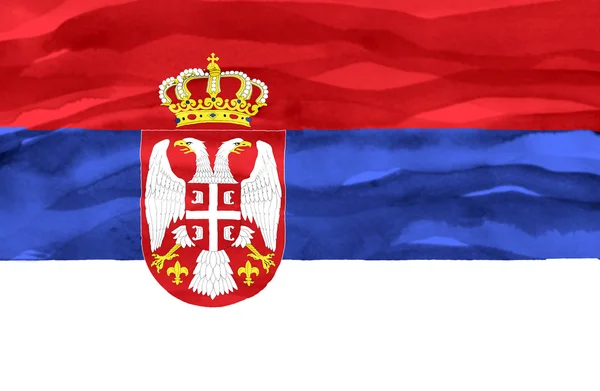 Bemalte Flagge Serbiens — Stockfoto