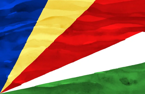 Drapeau peint des Seychelles — Photo