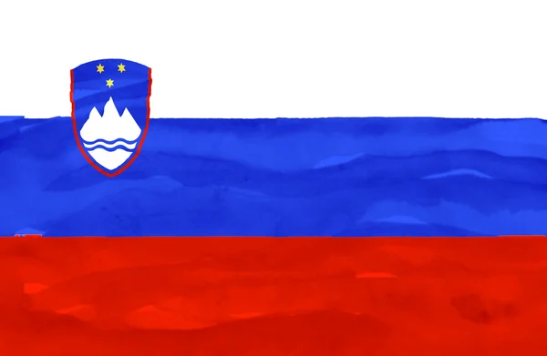 Bandeira pintada de Slovenia — Fotografia de Stock