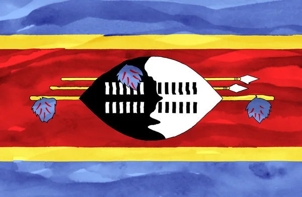 Drapeau peint du Swaziland — Photo