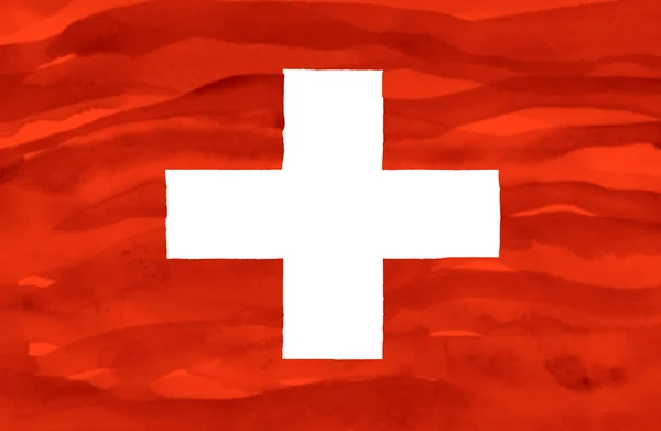 Bemalte Flagge der Schweiz — Stockfoto