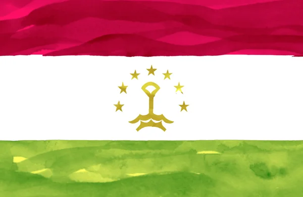 타지 키스탄의 그려진된 국기 — 스톡 사진