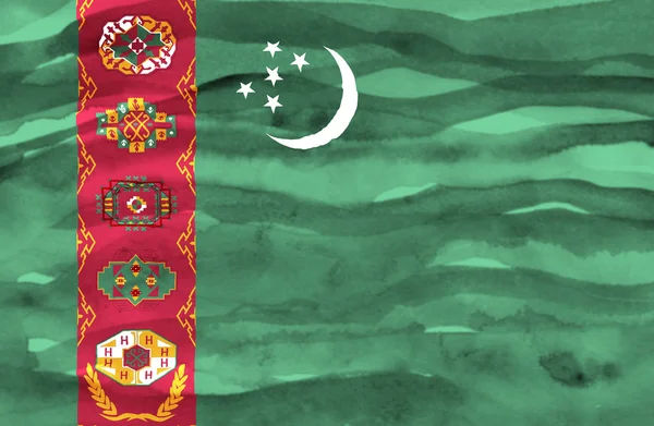 Painted flag of Turkmenistan — Stock Photo, Image
