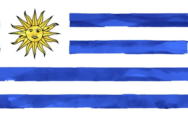 Bandeira pintada de Uruguay — Fotografia de Stock