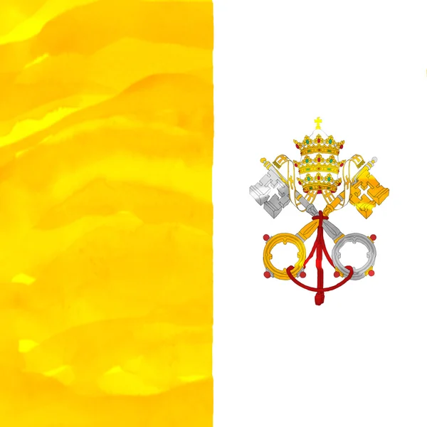 彩绘的国旗的梵蒂冈 — 图库照片