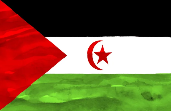 Geschilderde vlag van de westelijke sahara — Stockfoto