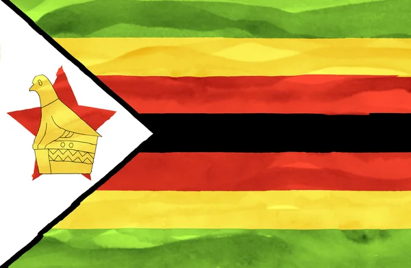 Bandeira pintada de Zimbabwe — Fotografia de Stock