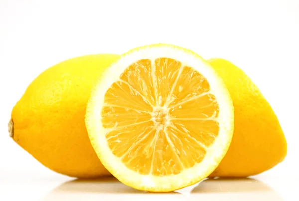 Fresh lemons isolated on white background — Stock Photo, Image