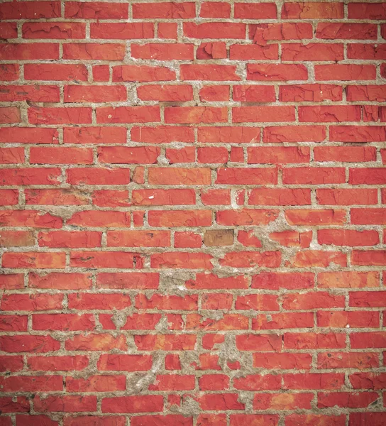 Grunge perfectamente alicatado fondo de pared de ladrillo rojo — Foto de Stock