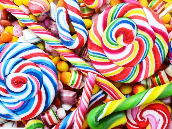 Multicolored background made of various colorful candies — Stock Photo, Image