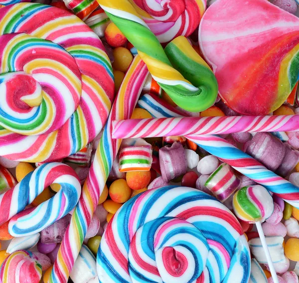 Multicolored background made of various colorful candies — Stock Photo, Image