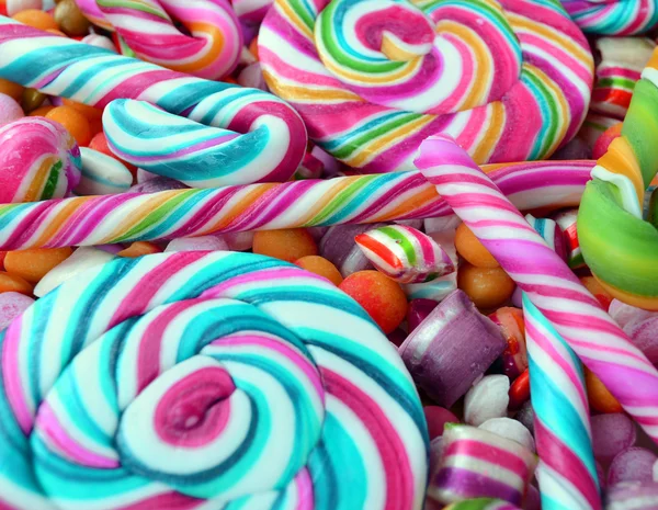 Multicolored background made of various colorful candies — Stock Photo, Image